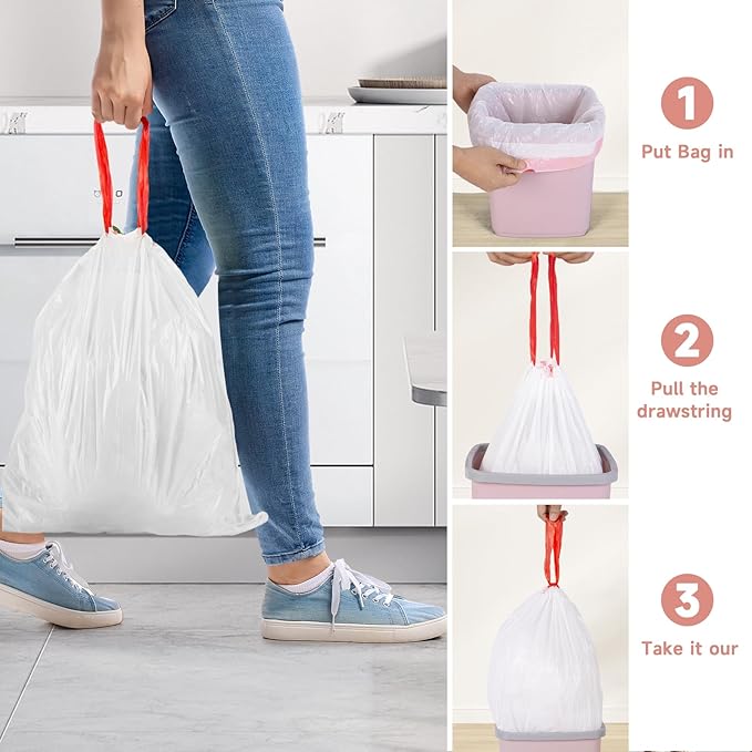 4 Gallon Small-Trash-Bag Kitchen-Garbage-Bags Drawstring - Image 4