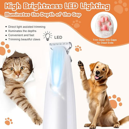 Dog Paw Trimmer with LED Light, 18mm Widen Blade, 35dB Low Noise, LED Display - Image 4
