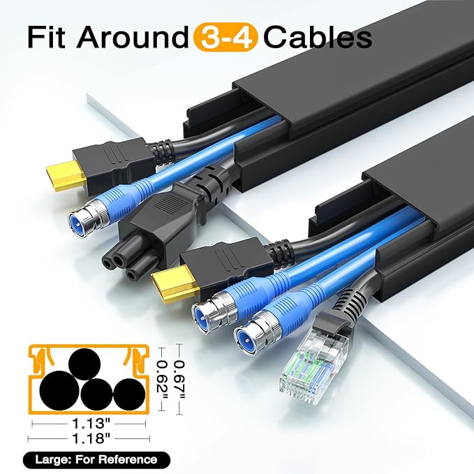 Delamu 157in Cord Hider, Cord Cover Wall Cable Management, Paintable Wire Cover - Image 3