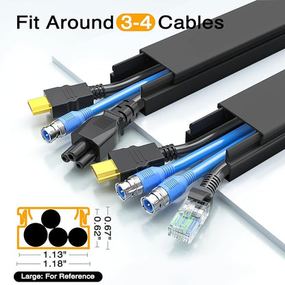 Delamu 157in Cord Hider, Cord Cover Wall Cable Management, Paintable Wire Cover - Image 3
