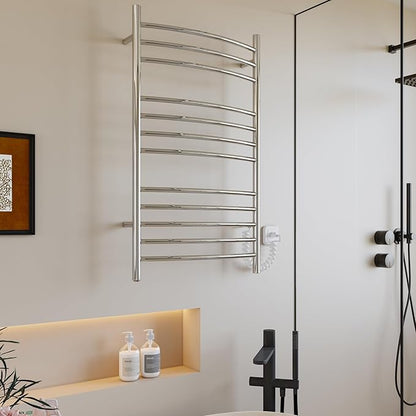 HEATGENE Towel Warmer Wall Mount Electric Plug-in/Hardwired Heated Towel Rack - Image 7