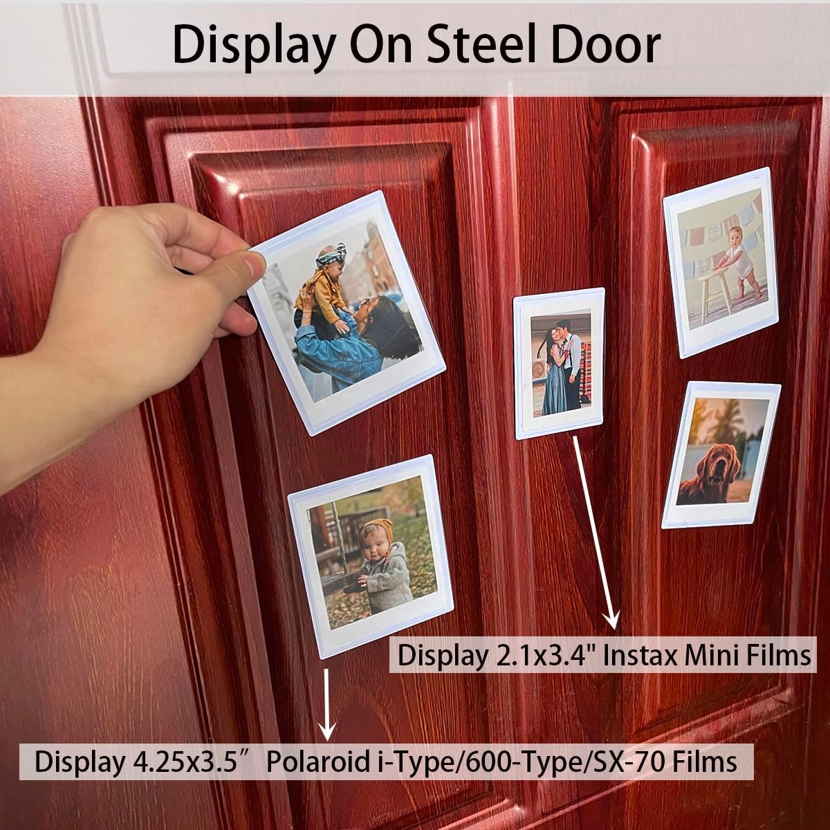 3.5x4.25” Magnetic Polaroid Picture Frame, Fridge Magnet Frame for Polaroid Now i-Type/600/SX-70/OneStep+/Instax Wide Square 300/200/210 Films, Instant Film Display,10 Pack