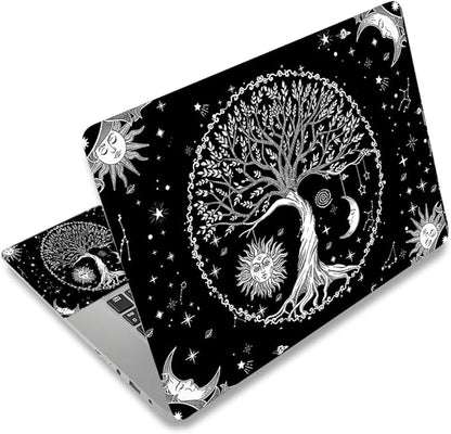 Laptop Skin Sticker Decal, Waterproof Removable, Moon & Sun & Stars by ToLuLu