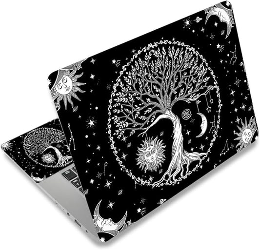 Laptop Skin Sticker Decal, Waterproof Removable, Moon & Sun & Stars by ToLuLu