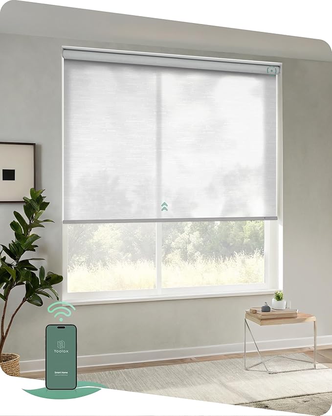 Yoolax Motorized Blinds App Control, Light Filtering Motorized Shades by Yoolax