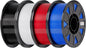 creality petg filament 1.75mm 4kg, black+white+blue+red, total 4-pack, main product view