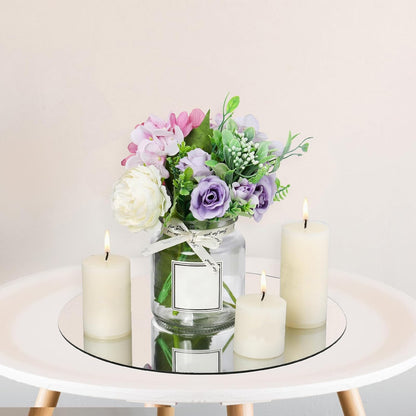 Set of 12 Round Mirrors for Centerpieces, 12 Inch Glass Mirrors Candle Plate Circle Mirror Trays Large Glass Mirror Tiles for Table Centerpieces, Wedding, Party Decorations, Crafts, Wall Decor