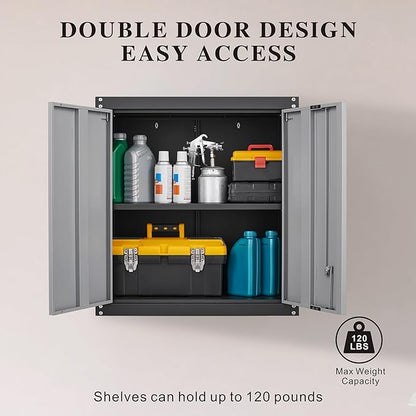 GREATMEET Lockable Storage Cabinet, Metal Garage Storage Cabinets, Metal Wall - Image 5
