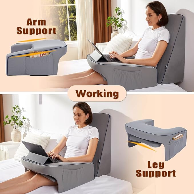 Reading Pillow for Bed, Gaming Pillow for Lap, Petite Adults, Teens Arm Rest - Image 2