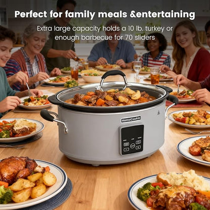 HOMECOOKIN Slow Cooker, Extra Large 10 Quart Digital Programmable Slow Cookers - Image 7