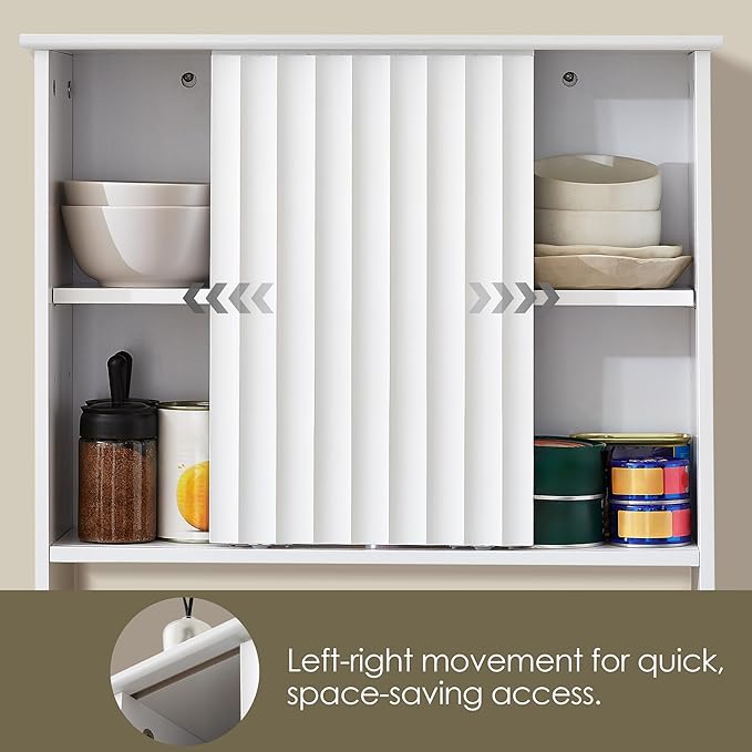 22.5 x 23.5 inch Bathroom Wall Cabinet, Medicine Cabinet Wall Mounted w/Fluted - Image 4