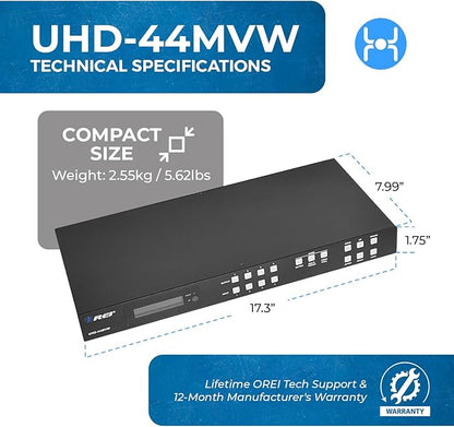 OREI 4K 4x4 HDMI Matrix Video Wall Controller Processor Multiviewer Display - Image 6