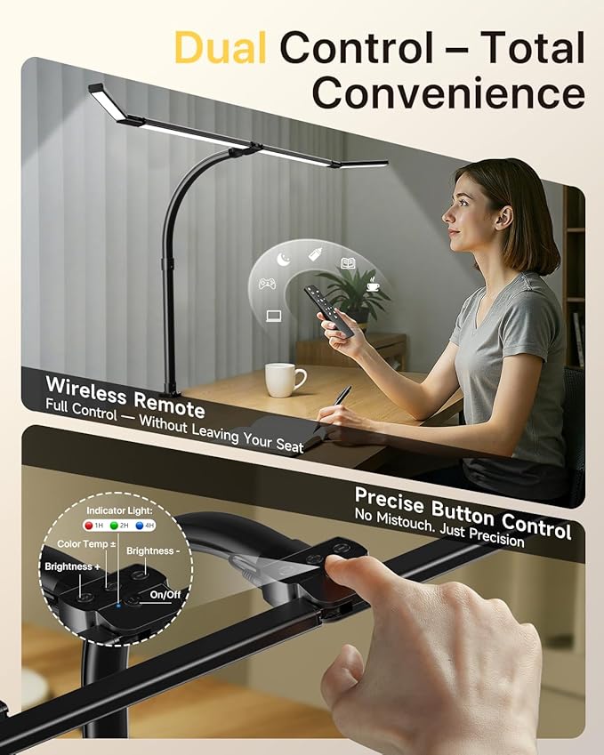 ONEMIX 42" LED Desk Lamp with Clamp, Architect Desk Light with Remote, - Image 3