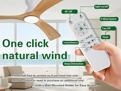 Gaizw Ceiling Fans with Lights, 52 Inch Flush Mount Ceiling Fan with Light - Image 2