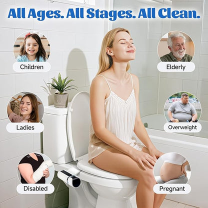 Bidet Attachment, Self-Cleaning Dual Retractable Nozzles Bidet, Ultra Slim - Image 2