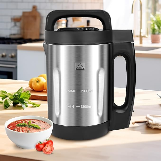 Homtone Soup Maker 2L, Makes 2-6 Servings, 6-in-1 Multifunctional Smooth and by Homtone