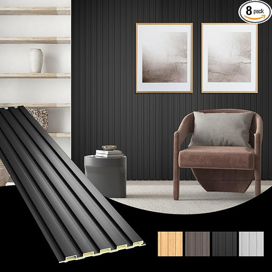 OUZUGIE WPC Acoustic Slat Wall Paneling, Living Room, TV Background, Study Room by OUZUGIE