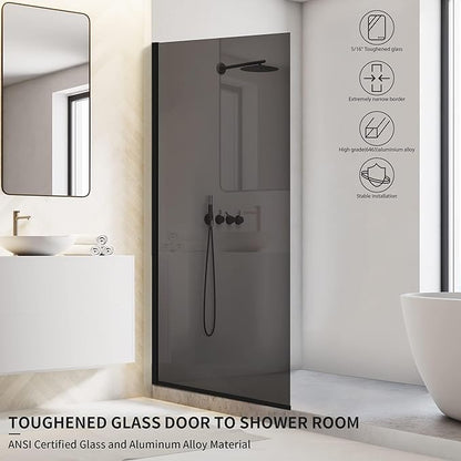 Bathroom Shower Door Screen, 34 in. W x 74 in. H Single Panel Frameless Shower - Image 7