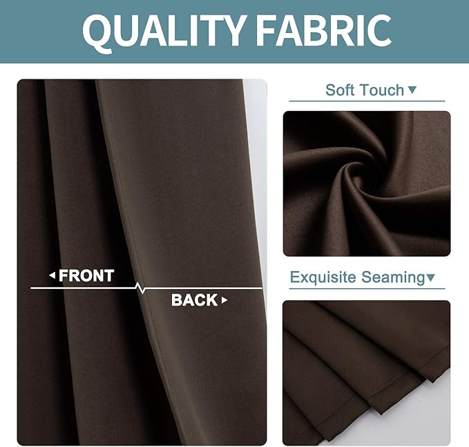 ChrisDowa Blackout Curtains 108 Inches Long 2 Panels Set - Image 3