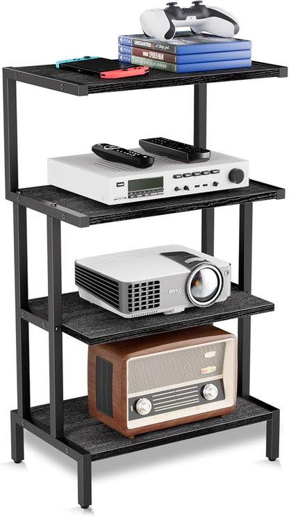 Aquzee Media Stand, Gaming Shelf, 4 Tier Small Electronics Shelves Video Game by Aquzee