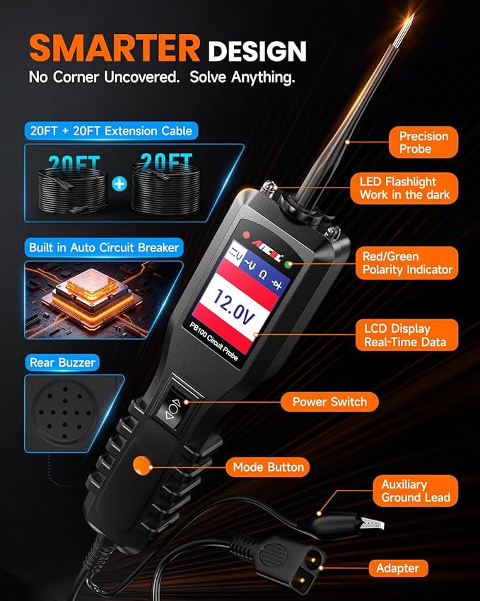 ANCEL PB100 Automotive Power Circuit Probe, 12-24 VDC Car Electrical System - Image 7
