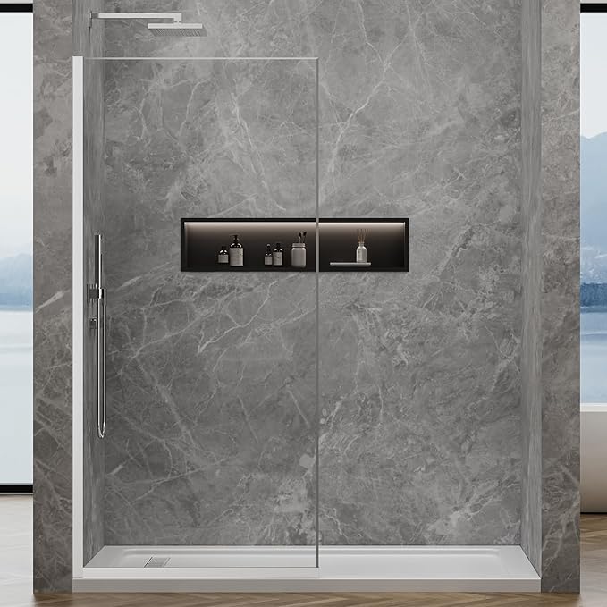 Shower Glass Panel 36" W * 76" H, Semi-Framed Glass Screen, Single Panel - Image 3