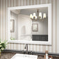 Amorho Bathroom Mirror, 40x36 Inch White Thick Metal Framed Wall Mirrors by Amorho
