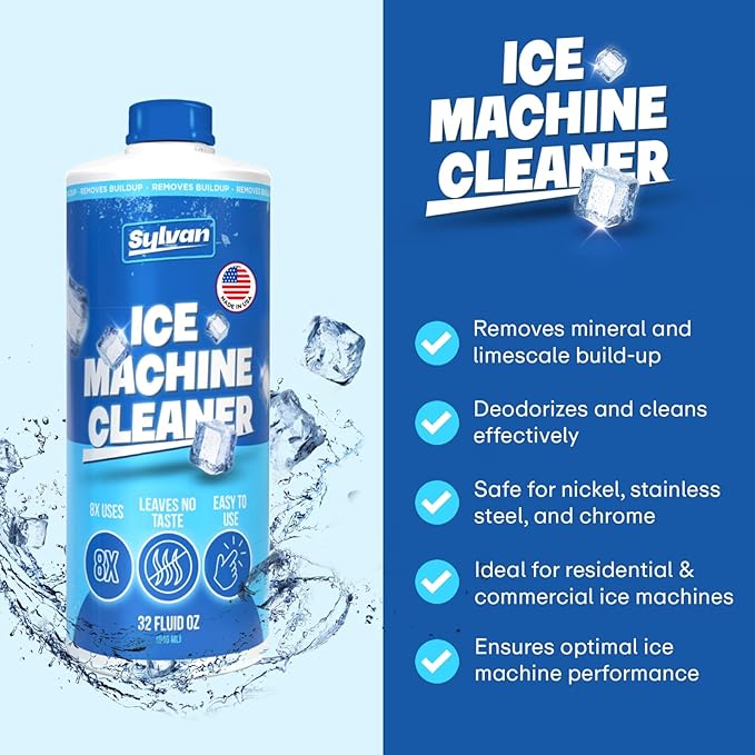 Sylvan Ice Machine Cleaner and Descaler | 32 oz | Free Cloth | Made in USA | - Image 3