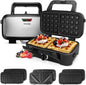 3-in-1 Belgian Waffle Maker 1200W, Breakfast Sandwich Maker & Waffle Iron by BuyNowEnjoyYourKitchen