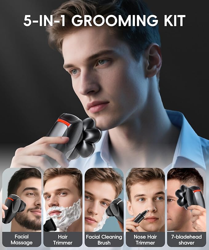 MALEGEBAZ Head Shaver for Bald Men：IPX8 Waterproof 7D Magnetic Electric Head - Image 6