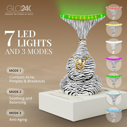 GLO24K Red Light for Face & Neck Beauty Device - 7 in 1 Facial Massager Tool - Image 3