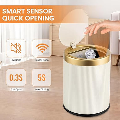 Pukomc Bathroom Trash Can with Lid，3.5 Gallon Motion Sensor Waterproof - Image 3