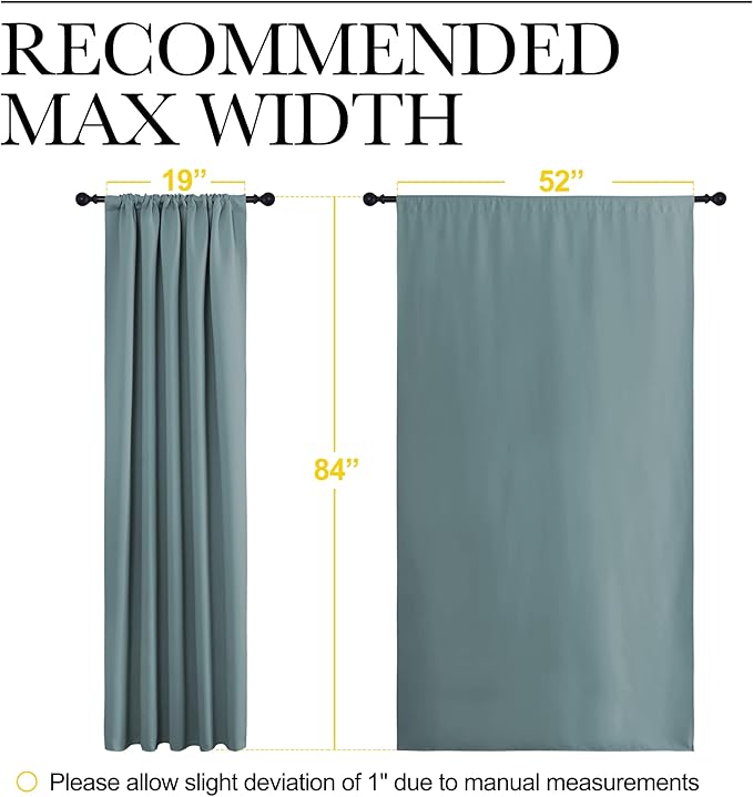 NICETOWN Greyish Blue Blackout Curtains Panels - Image 7