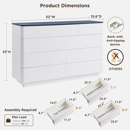 JXQTLINGMU 9 Drawer Dresser for Bedroom, Chest of Drawers TV Stand for Living - Image 2