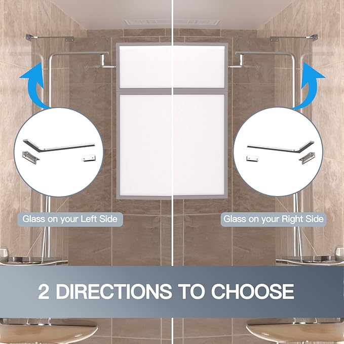 Shower Glass Support Bar, Both Sides Available, Frameless Bathroom Glass Clamp - Image 6