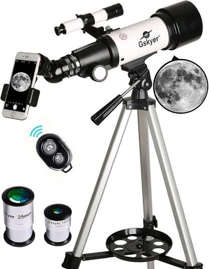 Gskyer Telescope, 70mm Aperture 400mm AZ Mount Astronomical Refracting Telescope by Gskyer