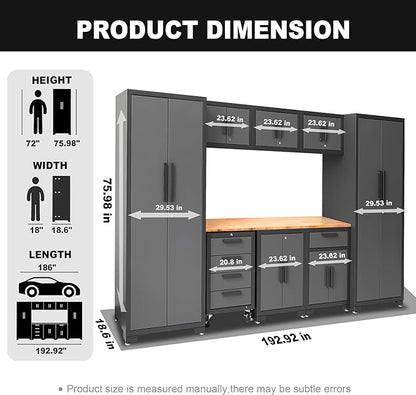 Torin Garage Cabinets Storage System, 9 Piece Included Steel Drawers Rolling - Image 3