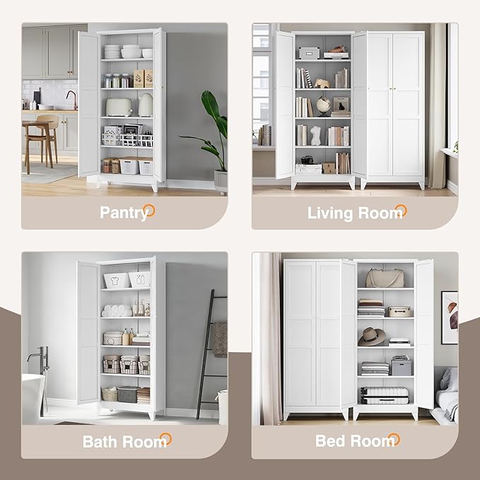 Yizosh Metal Pantry Cabinet, Cupboard - Image 5