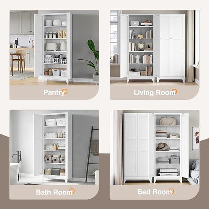 Yizosh Metal Pantry Cabinet, Cupboard - Image 5