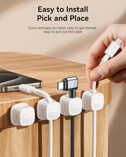 30 Pack Cable Management Cord Organizer, Magnetic Cable Clips-1s Lock, Rocoren - Image 5