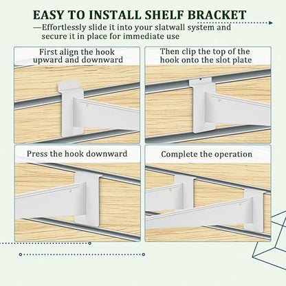 AYAYGD 10 Inch Slat Wall Knife Shelf Bracket, 10 Pack Heavy Duty Slatwall - Image 5