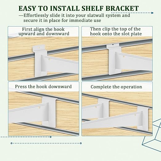 10Pack Slatwall Shelf Brackets, 6 inch Slatwall Bracket - Image 5