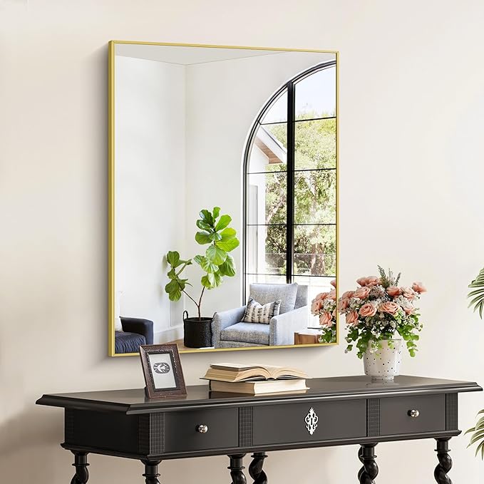 Gold Bathroom Mirror for Wall, 30x36 Inch Rectangle - Image 8