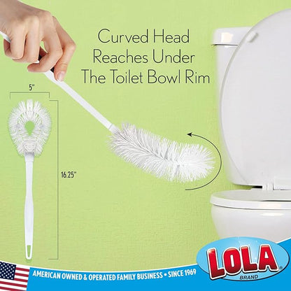 LOLA Toilet Bowl Brush w/Curved Head, 3 Pack, Coated Wire, Durable Poly Bristles - Image 2