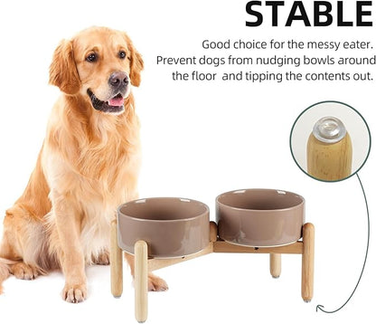 Ceramic 7.3inch Raised Double Bowls Set - Image 6