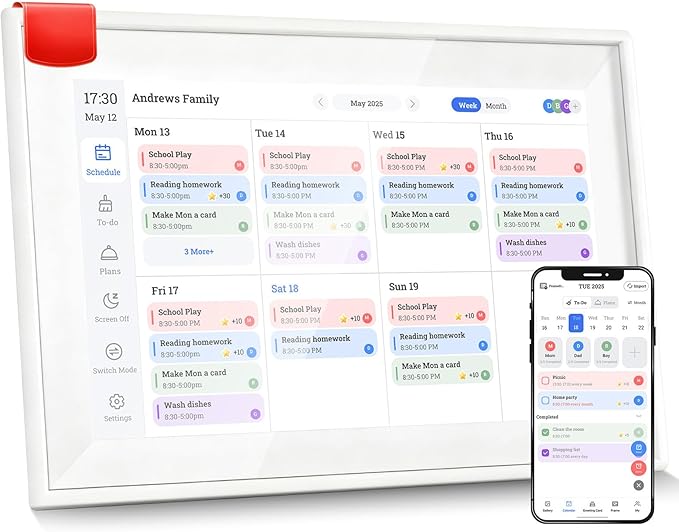 Calendar, 10.1" WiFi Smart Wall Calendar & Chore Chart by Unknown