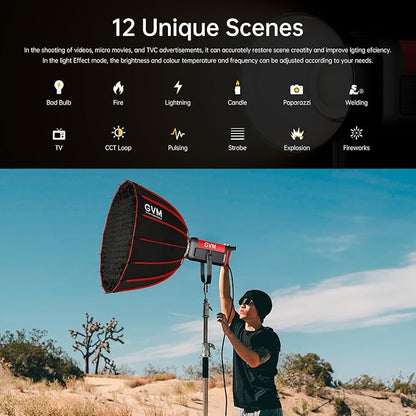 GVM Video Lighting 300W Bi-Color Studio Lights kit - Image 4