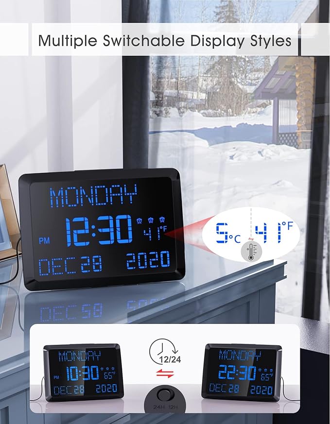 11.5" Large Display Digital Calendar Clock - Image 6