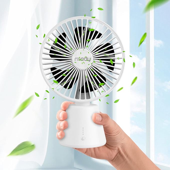 Miady USB Desk Fan, Upgraded 5000mAh Portable Desktop Fan 135°Auto-Oscillating - Image 5