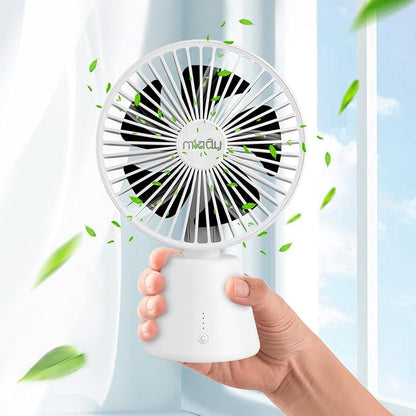 Miady USB Desk Fan, Upgraded 5000mAh Portable Desktop Fan 135°Auto-Oscillating - Image 5